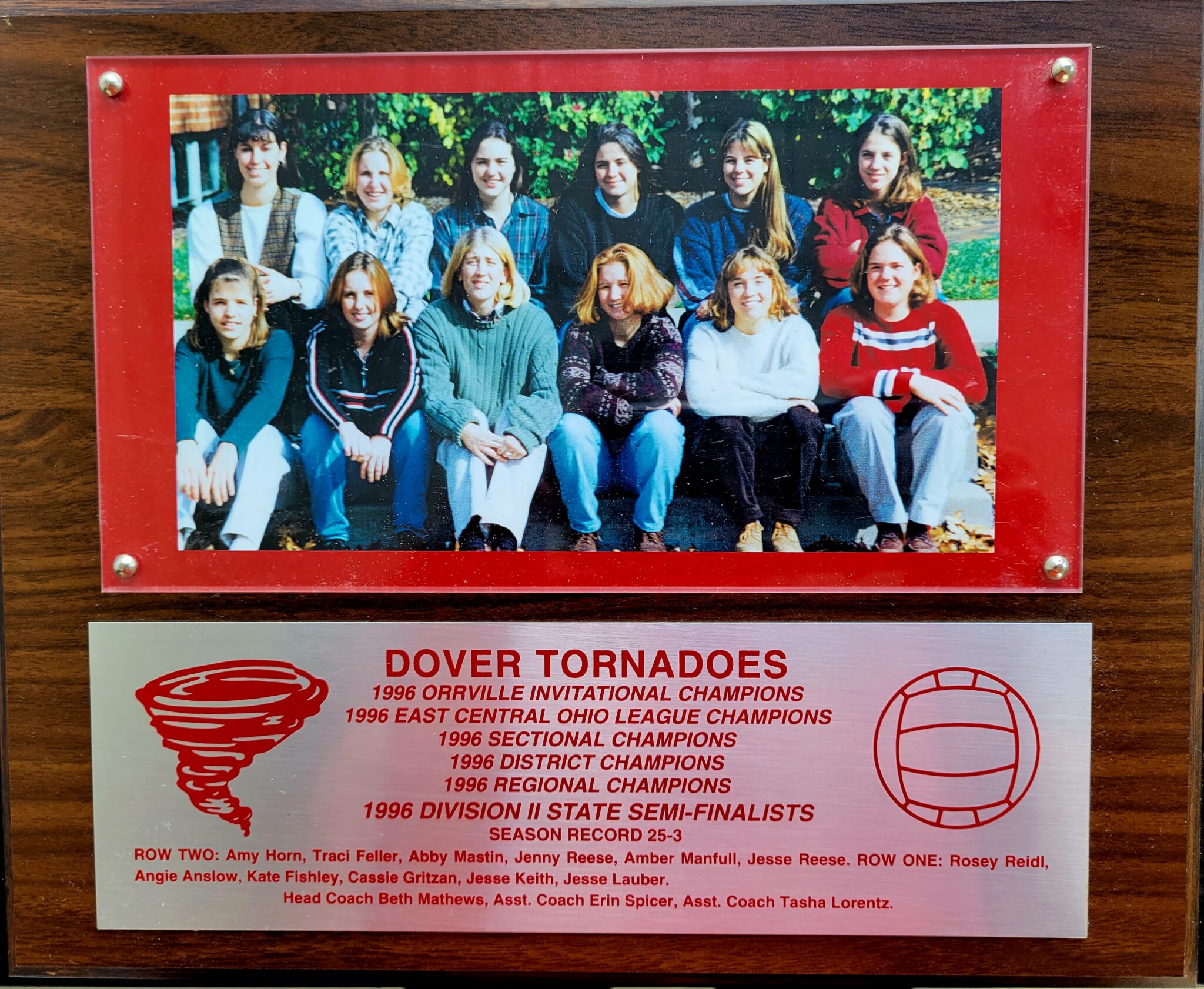 Dover High celebrating 1996 and 1997 Final Four volleyball teams WJER
